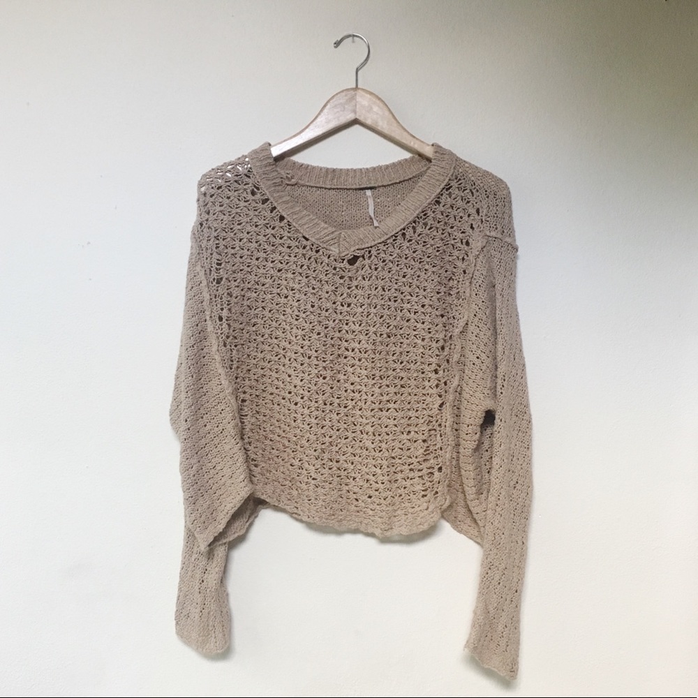 Free People - Bohemian Cream V Neck Sweater